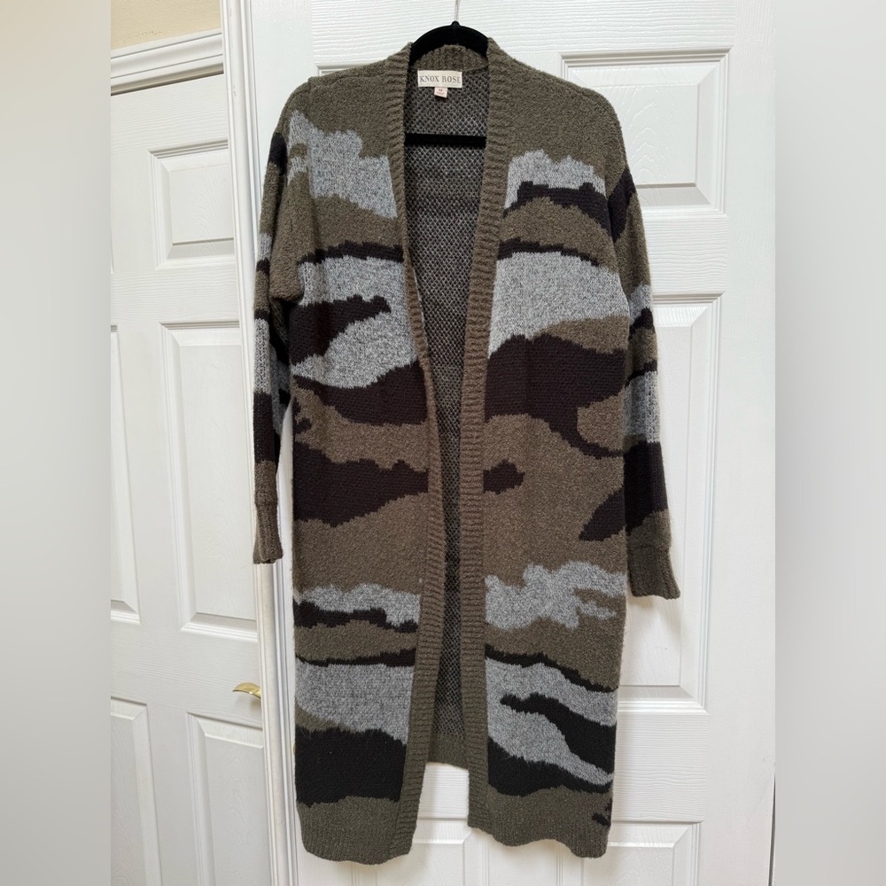 Knox Rose Textured Knit Long Cardigan with pockets